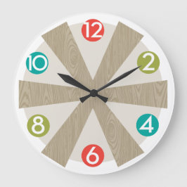 ミッドセンチュリーモダンウォールクロック – カラードット ラージ壁時計