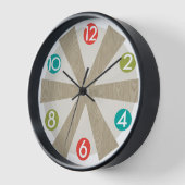 ミッドセンチュリーモダンウォールクロック – カラードット 壁時計 (傾斜)