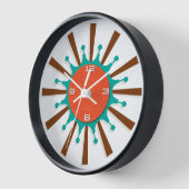 ミッドセンチュリーモダンウォールクロック – グラフィックスポーク 壁時計 (傾斜)