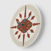 ミッドセンチュリーモダンウォールクロック – ダイヤモンドスポーク ラージ壁時計 (傾斜)