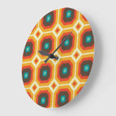 ミッドセンチュリーモダンウォールクロック、八角形パターン ラージ壁時計 (傾斜)