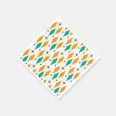 ミッドセンチュリーモダンエラダイアモンズオレンジターコイズ スタンダードカクテルナプキン (角)