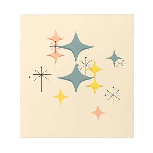 ミッドセンチュリーモダンエームズアトミックスターバストカスタム ノートパッド (正面)