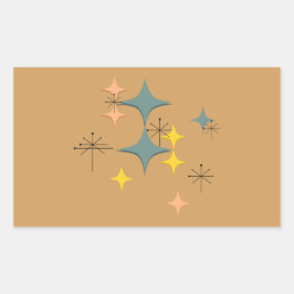 ミッドセンチュリーモダンエームズアトミックスターバストカスタム 長方形シール