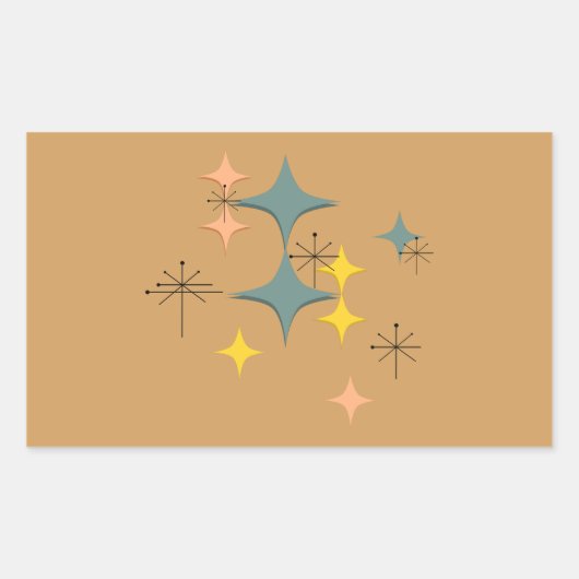 ミッドセンチュリーモダンエームズアトミックスターバストカスタム 長方形シール (正面)