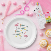 ミッドセンチュリーモダンエームズアトミック時代ピンクフラミンゴ ペーパープレート (パーティー)