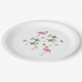 ミッドセンチュリーモダンエームズアトミック時代ピンクフラミンゴ ペーパープレート (アングル)