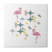 ミッドセンチュリーモダンエームズスターバストピンクフラミンゴ タイル (正面)