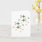 ミッドセンチュリーモダンエームズ原子時代スターバスト カード (黄色い花)