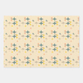 ミッドセンチュリーモダンエームズ時代の原子スターバスト ラッピングペーパーシート (正面)