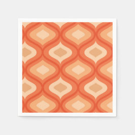 ミッドセンチュリーモダンオギーとベージュ スタンダードカクテルナプキン