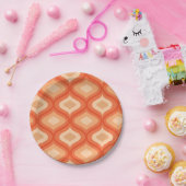 ミッドセンチュリーモダンオギー・オレンジ・ベージュ ペーパープレート (パーティー)