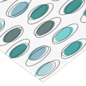 ミッドセンチュリーモダンオバルススクライブズターコイズ ショートテーブルランナー (コーナー)