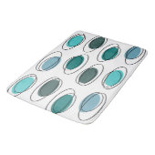 ミッドセンチュリーモダンオバルススクライブズターコイズ バスマット (アングル)