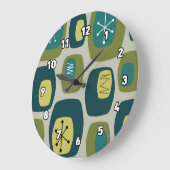 ミッドセンチュリーモダンオブロンズオリーブグリーン ラージ壁時計 (傾斜)