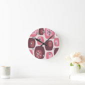 ミッドセンチュリーモダンオブロンズピンク ラウンド壁時計 (ホーム)