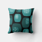 ミッドセンチュリーモダンオブロンズブラックティール（緑がかった色） クッション (裏面)