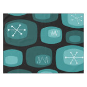 ミッドセンチュリーモダンオブロンズブラックティール（緑がかった色） テーブルクロス (正面(横))