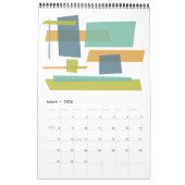 ミッドセンチュリーモダンオリジナルアートレトロ カレンダー (3月 2026)