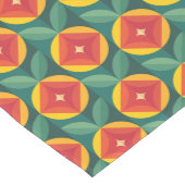 ミッドセンチュリーモダンオレンジの花のパターン ミディアムテーブルランナー (コーナー)