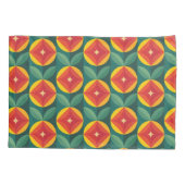 ミッドセンチュリーモダンオレンジの花のパターン 枕カバー (裏面-左)