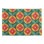 ミッドセンチュリーモダンオレンジの花のパターン 枕カバー (裏面-右)