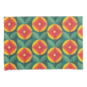 ミッドセンチュリーモダンオレンジの花のパターン 枕カバー (正面右)