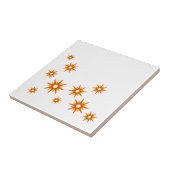 ミッドセンチュリーモダンオレンジスターバストデザイン タイル (側面)