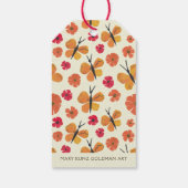 ミッドセンチュリーモダンオレンジバタフライレッドポピー ギフトタグ (裏面)
