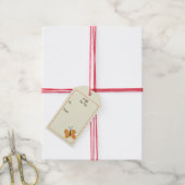 ミッドセンチュリーモダンオレンジバタフライレッドポピー ギフトタグ (より糸付き)