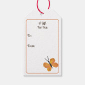 ミッドセンチュリーモダンオレンジバタフライレッドポピー ギフトタグ (正面)