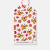 ミッドセンチュリーモダンオレンジバタフライレッドポピー ギフトタグ (裏面)