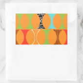 ミッドセンチュリーモダンオレンジパタンステッカー 長方形シール (バッグ)