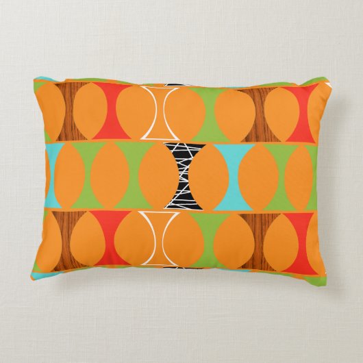 ミッドセンチュリーモダンオレンジ色のアクセント枕 アクセントクッション (裏面)