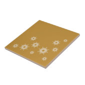 ミッドセンチュリーモダンオークル金ゴールドスターバストデザイン タイル (側面)