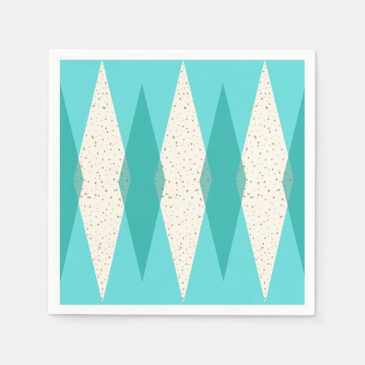 ミッドセンチュリーモダンカクテルアーガイルナプキンス スタンダードカクテルナプキン (正面)