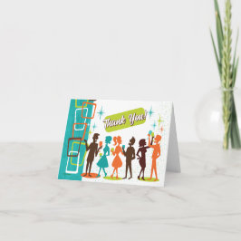 ミッドセンチュリーモダンカクテルエンゲージメントパーティー サンキューカード