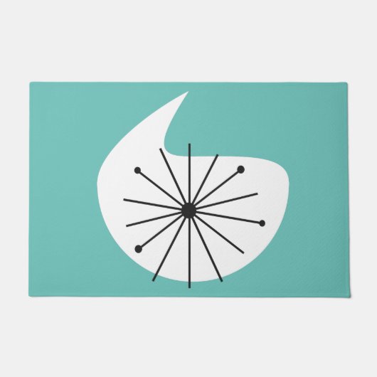 ミッドセンチュリーモダンカスタムカラースターバスト ドアマット (正面)