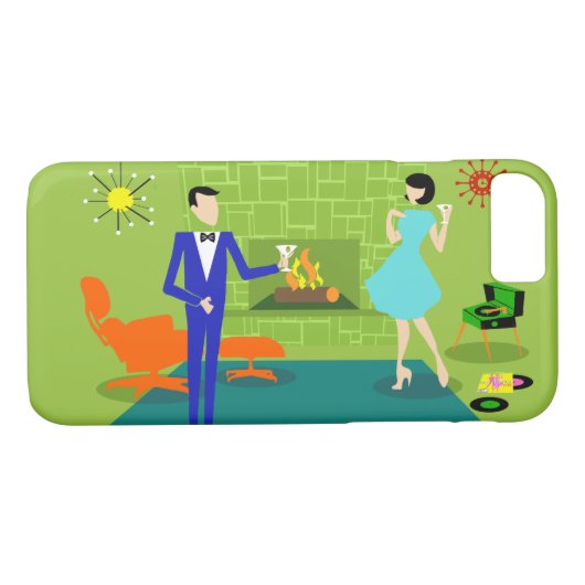 ミッドセンチュリーモダンカップルiPhone 7ケース Case-Mate iPhoneケース (裏面(横))