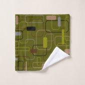 ミッドセンチュリーモダンカモフラージュ バスタオルセット (ウォッシュタオル)