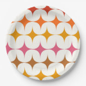 ミッドセンチュリーモダンカラフルスターバストオン ペーパープレート (正面)