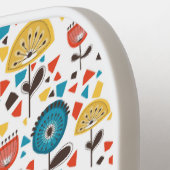 ミッドセンチュリーモダンカラフルフローラ名前をカスタムする ピックルボールラケット (左詳細)