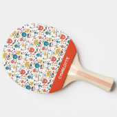 ミッドセンチュリーモダンカラフルフローラ名前をカスタムする 卓球ラケット (横)