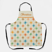 ミッドセンチュリーモダンカラフル原子スターバスト名 エプロン (正面)