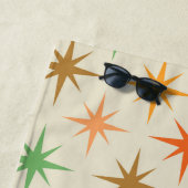 ミッドセンチュリーモダンカラフル原子スターバスト名 ビーチタオル (インサイチュ)