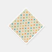 ミッドセンチュリーモダンカラフル原子スターバスト スタンダードカクテルナプキン (角)
