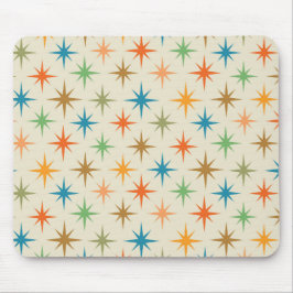 ミッドセンチュリーモダンカラフル原子スターバスト マウスパッド