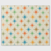 ミッドセンチュリーモダンカラフル原子スターバスト ラッピングペーパー (フラット)