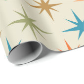 ミッドセンチュリーモダンカラフル原子スターバスト ラッピングペーパー (ロールコーナー)