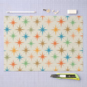 ミッドセンチュリーモダンカラフル原子スターバスト 薄葉紙 (クラフト)